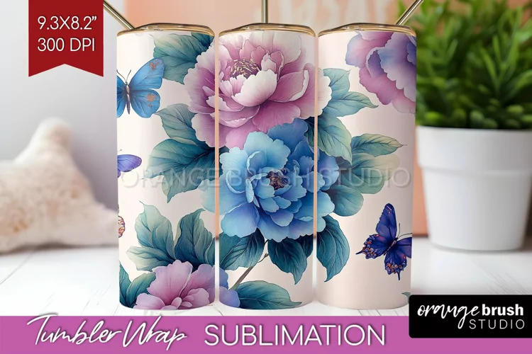 Spring Blossom Tumbler Wrap - Flowers Tumbler PNG