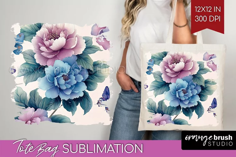 Spring Blossom Tote Bag - Flowers Tote Bag PNG Sublimation