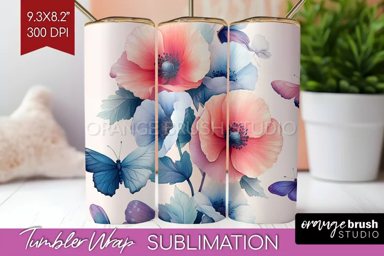 Spring Blossom Tumbler Wrap - Flowers Tumbler PNG