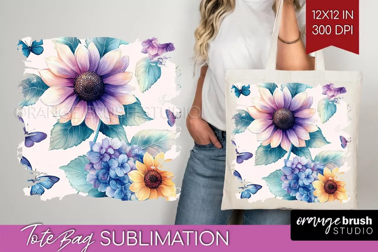 Spring Blossom Tote Bag - Flowers Tote Bag PNG Sublimation