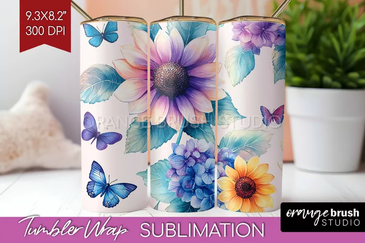 Spring Blossom Tumbler Wrap - Flowers Tumbler PNG