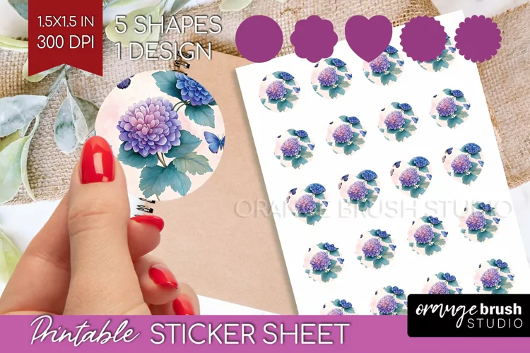 Spring Blossom Round Sticker - Flowers Printable Sticker