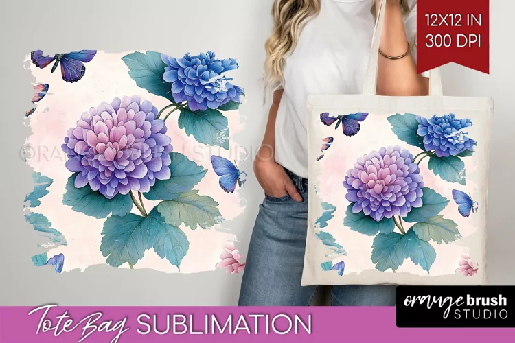 Spring Blossom Tote Bag - Flowers Tote Bag PNG Sublimation