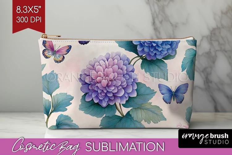 Spring Blossom Cosmetic Bag - Flowers Makeup Bag PNG