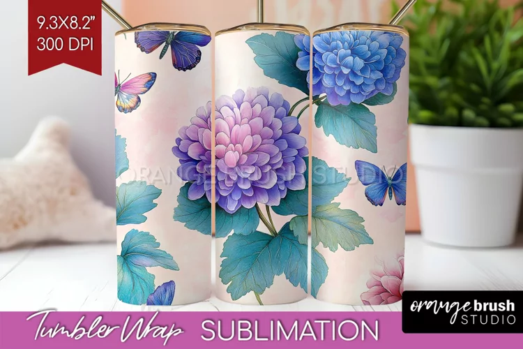 Spring Blossom Tumbler Wrap - Flowers Tumbler PNG