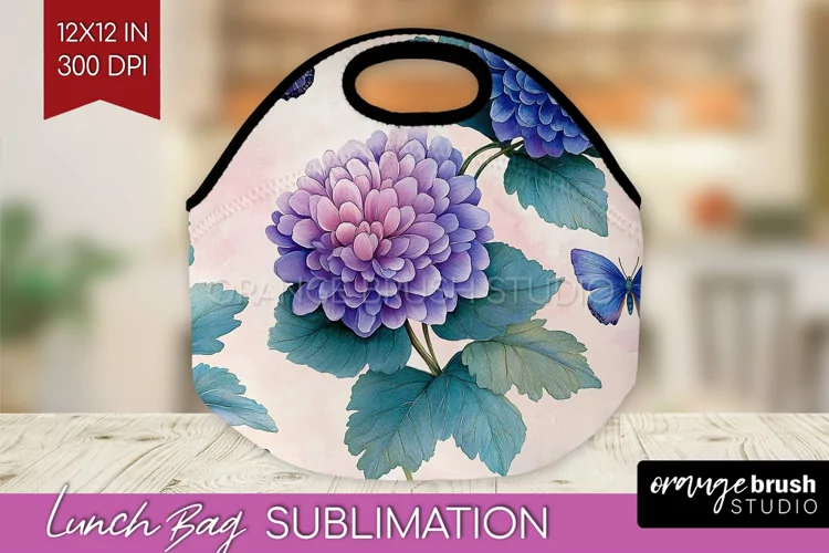 Spring Blossom Lunch Bag - Flowers Lunch Bug PNG Sublimation