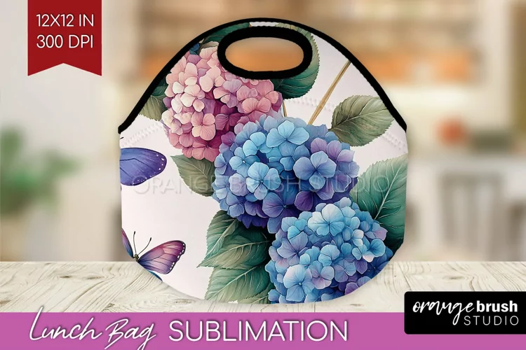 Spring Blossom Lunch Bag - Flowers Lunch Bug PNG Sublimation