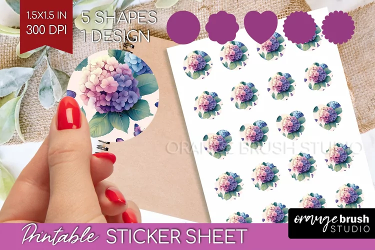 Spring Blossom Round Sticker - Flowers Printable Sticker