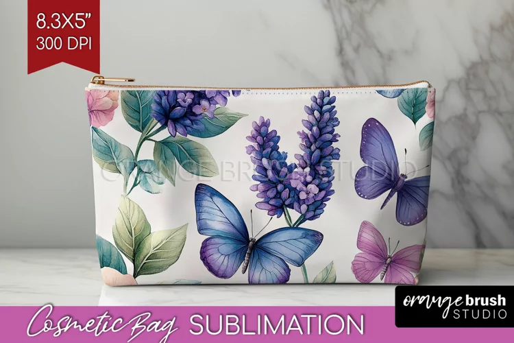 Spring Blossom Cosmetic Bag - Flowers Makeup Bag PNG