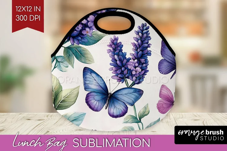 Spring Blossom Lunch Bag - Flowers Lunch Bug PNG Sublimation