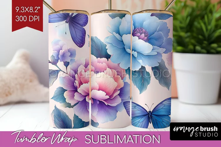 Spring Blossom Tumbler Wrap - Flowers Tumbler PNG