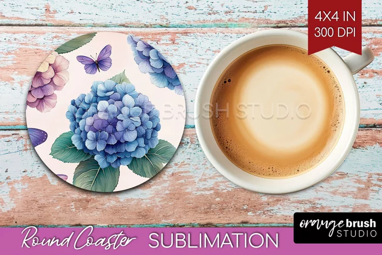 Spring Blossom Round Coaster - Flowers Coaster PNG