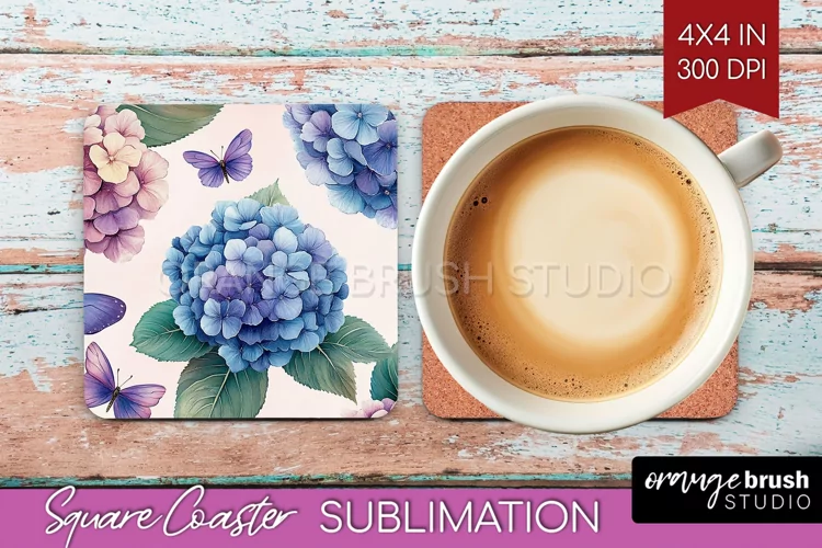 Spring Blossom Square Coaster - Flowers Coaster PNG