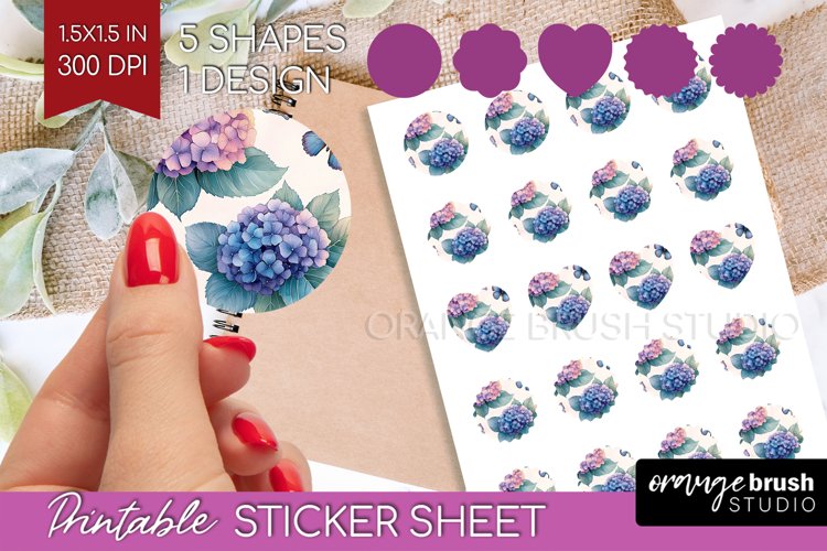 Spring Blossom Round Sticker - Flowers Printable Sticker example image 1