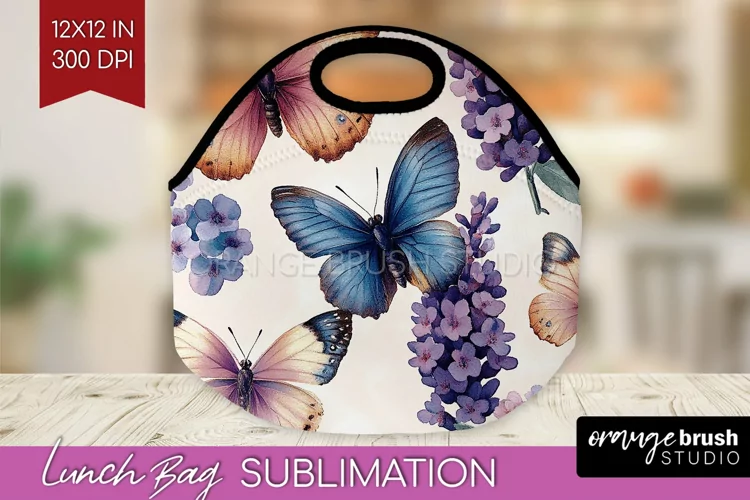 Spring Blossom Lunch Bag - Flowers Lunch Bug PNG Sublimation