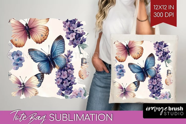 Spring Blossom Tote Bag - Flowers Tote Bag PNG Sublimation