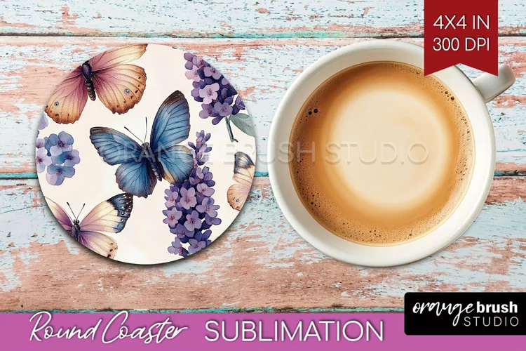 Spring Blossom Round Coaster - Flowers Coaster PNG