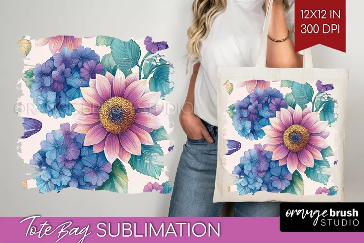 Spring Blossom Tote Bag - Flowers Tote Bag PNG Sublimation