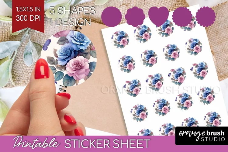 Spring Blossom Round Sticker - Flowers Printable Sticker