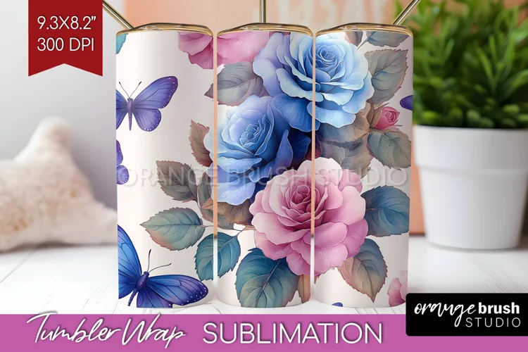 Spring Blossom Tumbler Wrap - Flowers Tumbler PNG