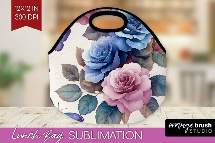 Spring Blossom Lunch Bag - Flowers Lunch Bug PNG Sublimation