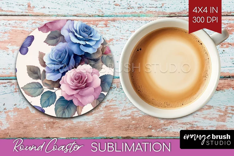 Spring Blossom Round Coaster - Flowers Coaster PNG