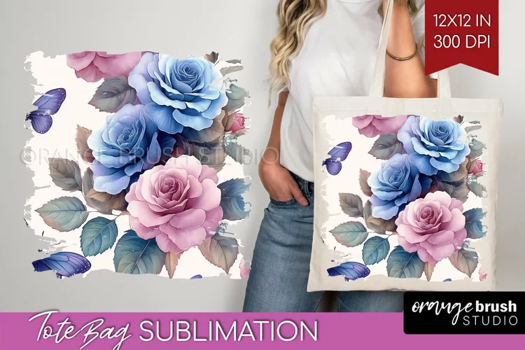 Spring Blossom Tote Bag - Flowers Tote Bag PNG Sublimation