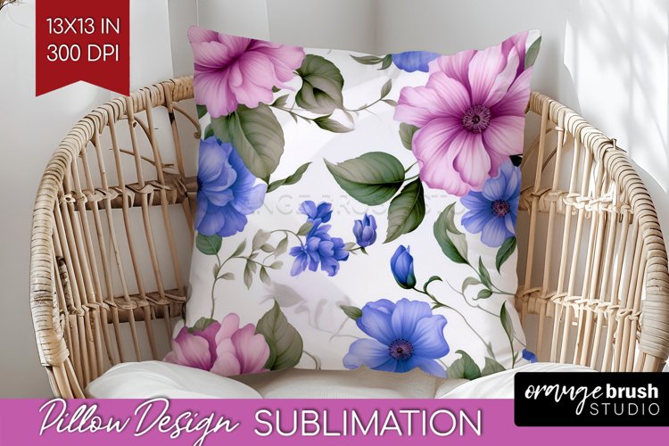 Spring Flowers Pillow Sublimation - Floral Pillow Cover PNG
