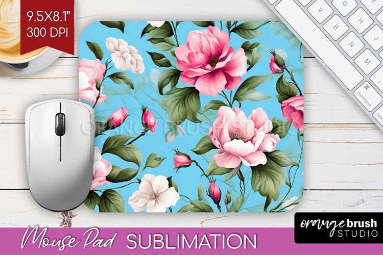Spring Flowers Mouse Pad Sublimation - Floral Mousepad PNG