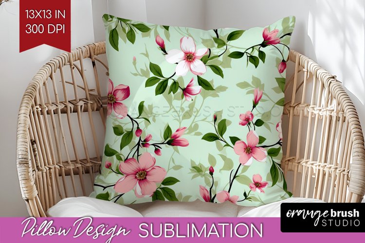 Spring Flowers Pillow Sublimation - Floral Pillow Cover PNG