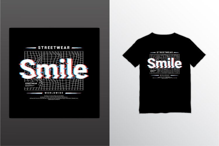 Smile glitch design, suitable for screen printing t-shirts, example image 1
