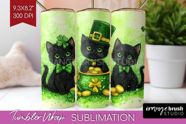 St. Patricks Day Tumbler Wrap - Cute Animals Tumbler PNG