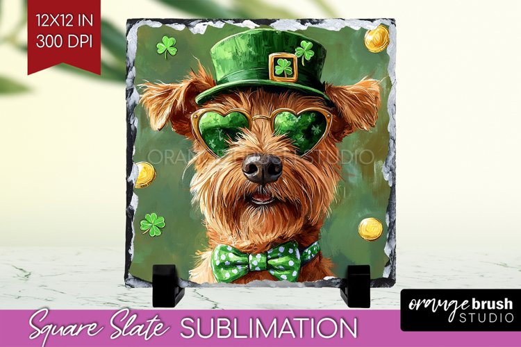 St. Patricks Day Slate PNG - Cute Animals Square Slate