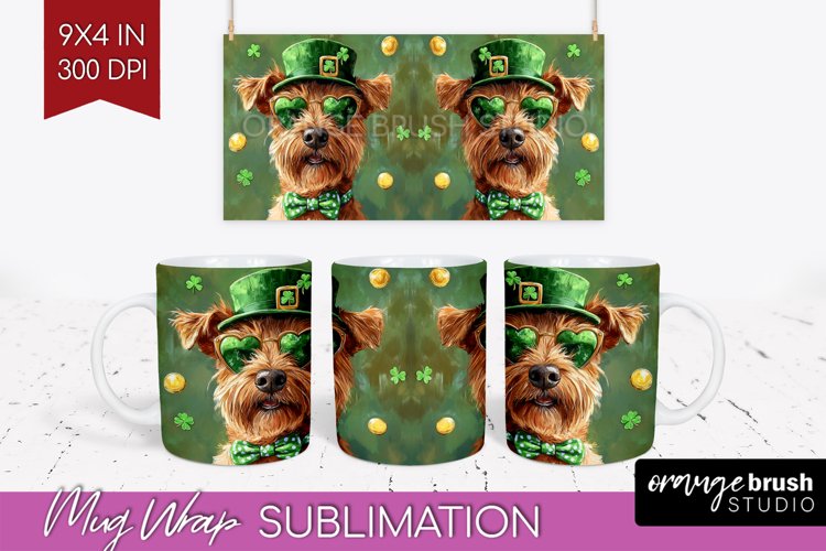 St. Patricks Day Mug Wrap - Cute Animals Mug PNG Sublimation