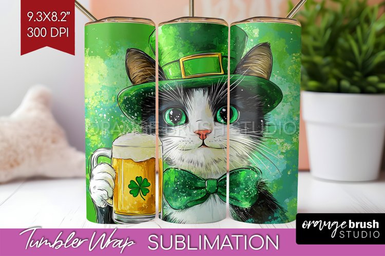 St. Patricks Day Tumbler Wrap - Cute Animals Tumbler PNG