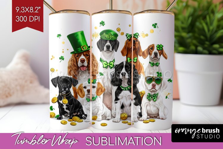 St. Patricks Day Tumbler Wrap - Cute Animals Tumbler PNG