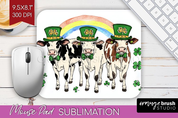 St. Patricks Day Mouse Pad Sublimation - Cute Animals PNG