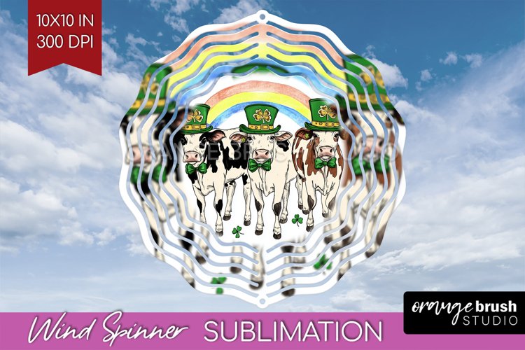 St. Patricks Day Wind Spinner Sublimation PNG - Cute Animals