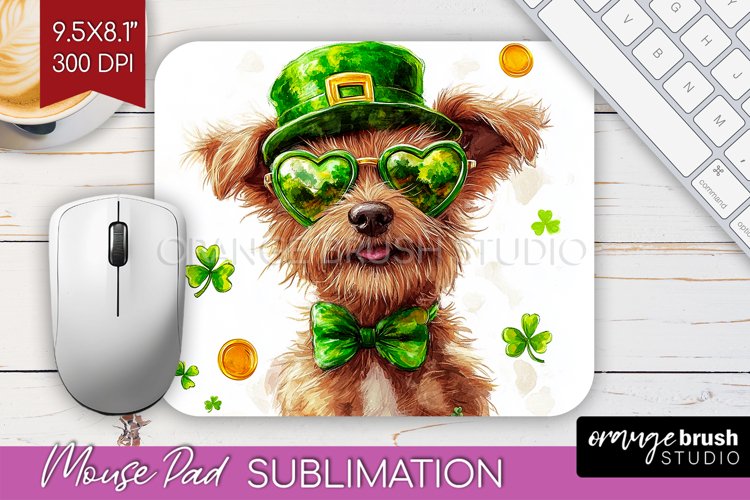 St. Patricks Day Mouse Pad Sublimation - Cute Animals PNG