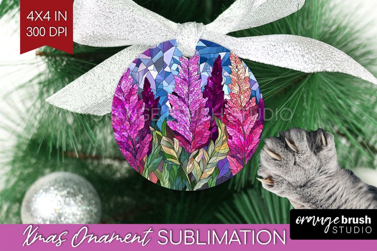 Stained Glass Flowers Ornament PNG - Floral PNG Sublimation