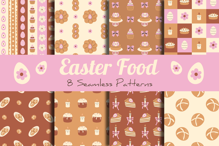 Easter Food Seamless Patterns & Digital Papers