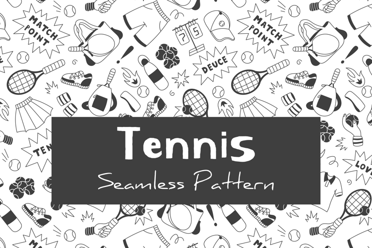 Tennis Seamless Pattern   Digital Paper