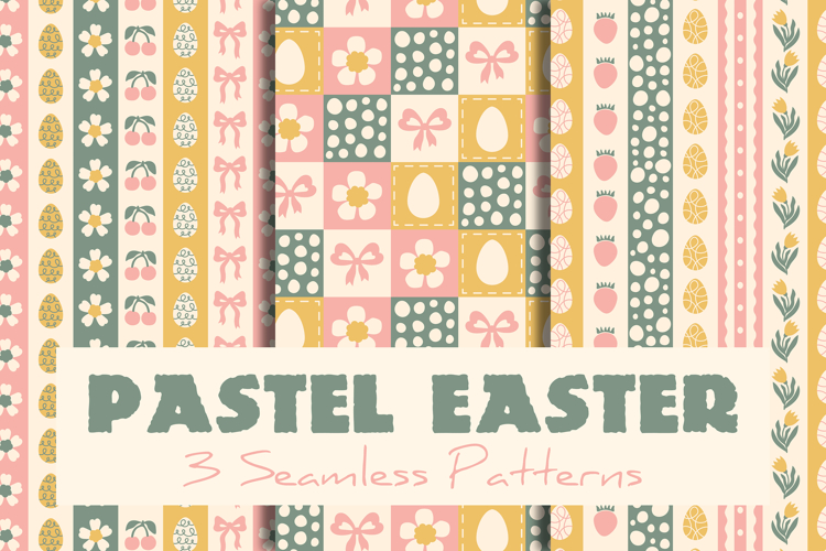 Pastel Easter Seamless Patterns & Digital Papers
