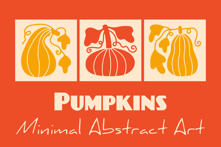 Pumpkin Minimal Abstract Art PNG JPG EPS