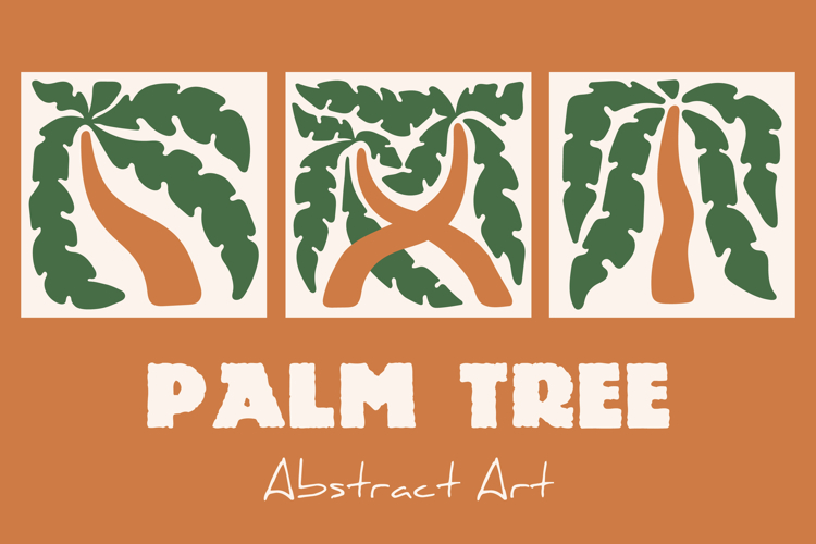 Palm Tree Abstract Art PNG JPG EPS