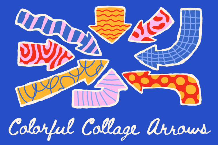 Colorful Collage Arrows Set