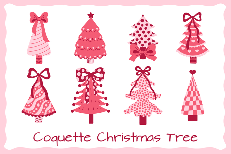 Coquette Christmas Tree PNG Clipart