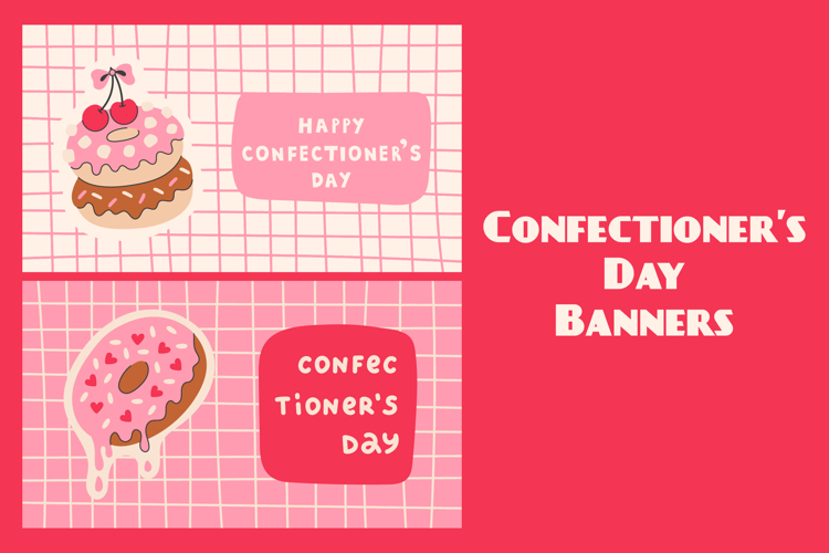 Confectioners Day Banners Set
