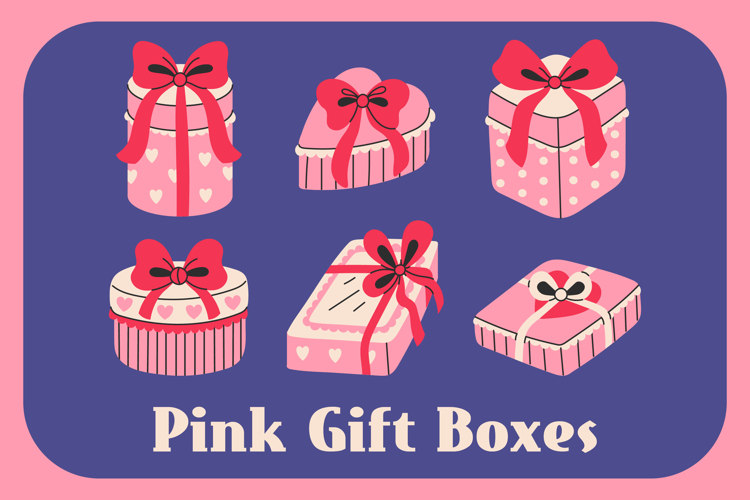 Pink Gift Boxes PNG Clipart