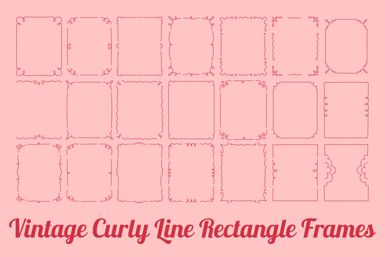 Vintage Curly Line Rectangle Frames